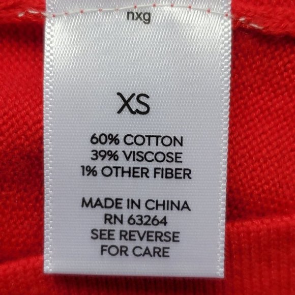 Westport Red With Silver Trim Knit Pullover Short Dolman Sleeve Top NEW Size XS - Picture 7 of 8